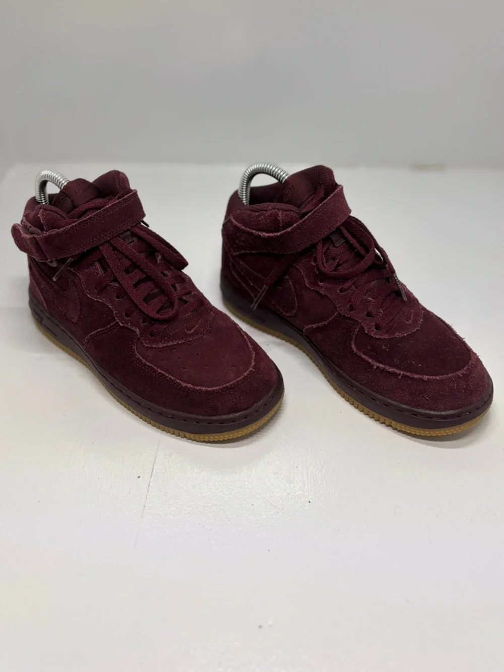 Nike Air Force 1 Mid LV8 Burgundy Suede Gum Sole Kids Size 3Y
